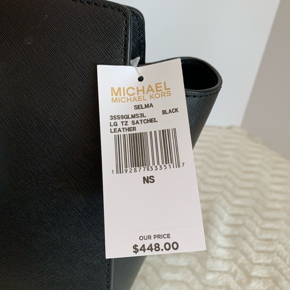 NWT Michael Kors Selma LG TZ Satchel - Blk - Picture 5 of 8